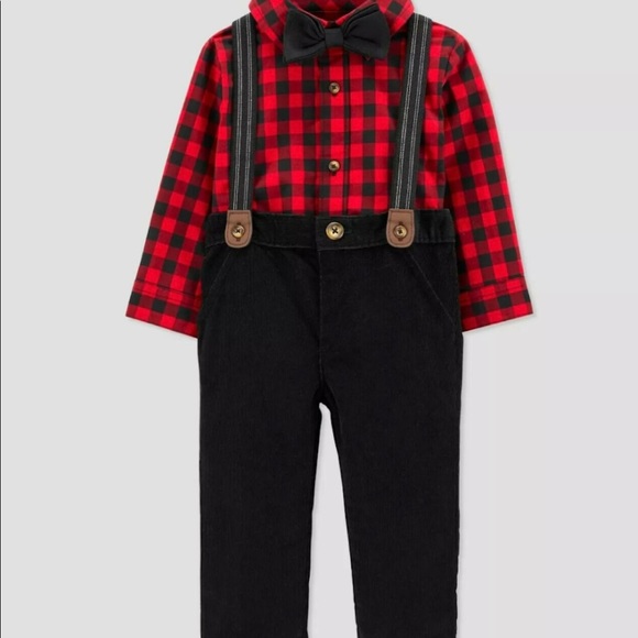 NWT Baby Boys' Buffalo Plaid Top & Bottom Set - Picture 2 of 3